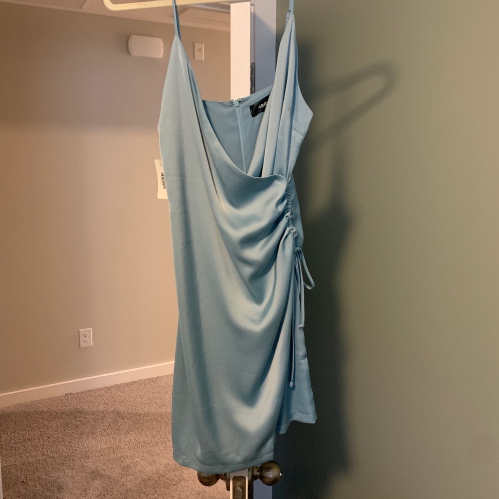 4SI3NNA Cassie Mini Dress in Slate Blue